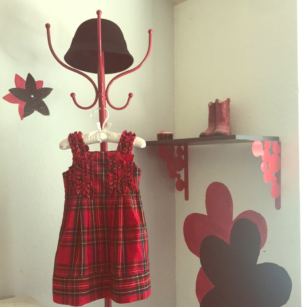 Plaid red toddler Christmas dress.